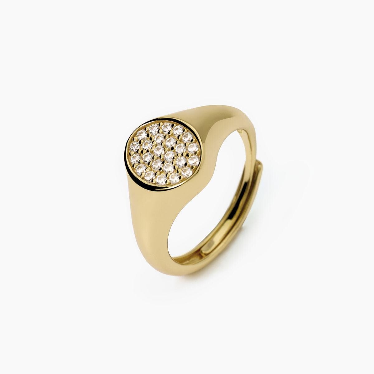 Anello chevalier in argento placcato oro Chevalier Donna Mabina Gioielli Anello chevalier in argento placcato oro Chevalier Donna Mabina Gioielli