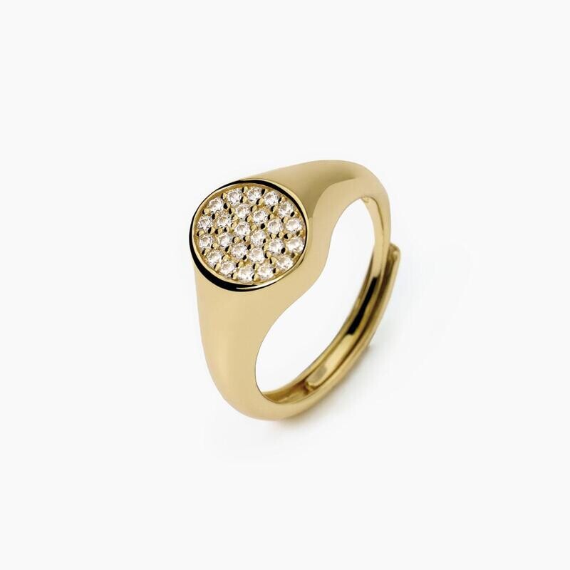 Anello chevalier in argento placcato oro Chevalier Donna Mabina Gioielli