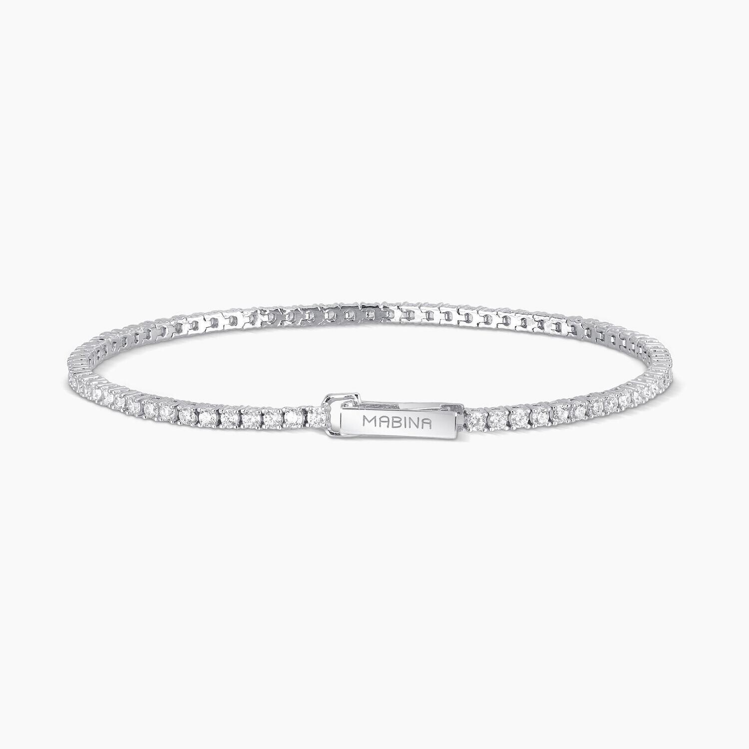 Bracciale donna tennis in argento con zirconi Tennis Club Mabina Gioielli