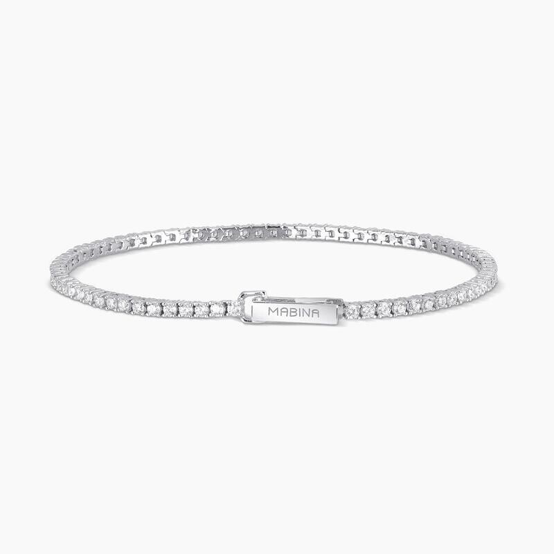 Bracciale donna tennis in argento con zirconi Tennis Club Mabina Gioielli