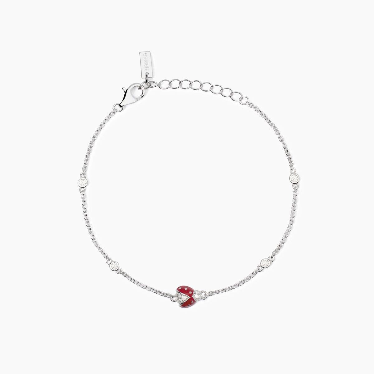 Bracciale in argento con catena e coccinella Coccinelle Mabina Gioielli