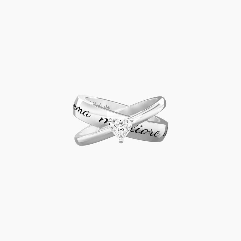 Anello Kidult CUORE | MAMMA MIGLIORE DEL MONDO mis 19