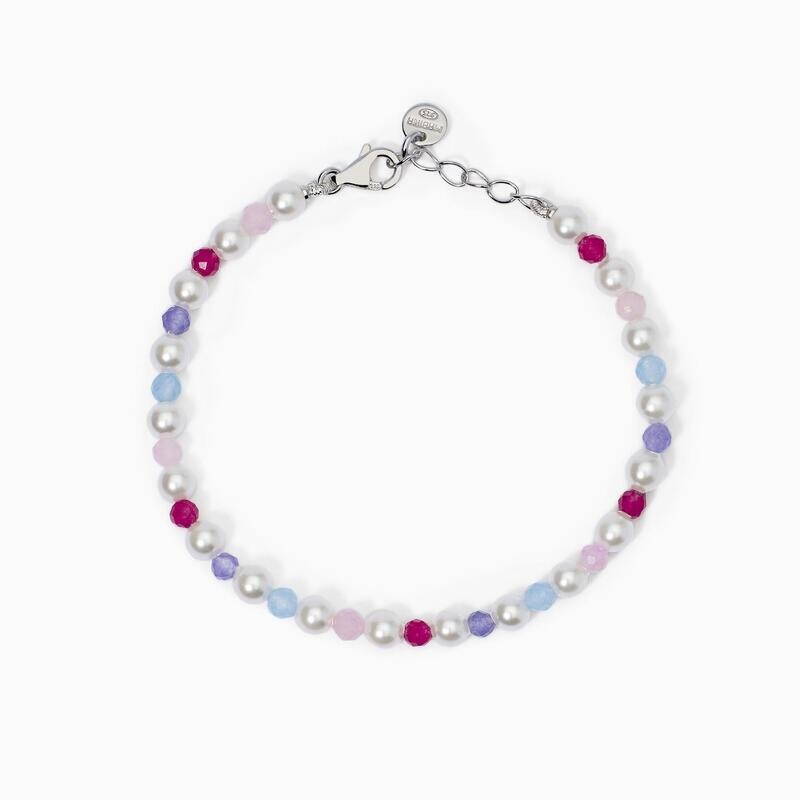 Bracciale da bambina con giada e perle LOLLIPOP Mabina Gioielli