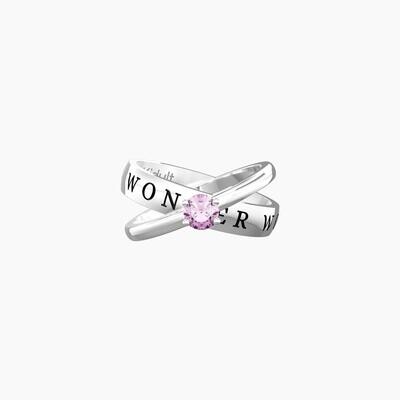 Anello con zircone rosa e scritta KIDULT mis 15