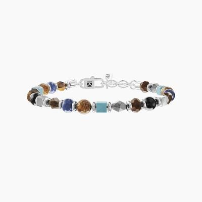 Bracciale uomo con agata nera e pietre KIDULT