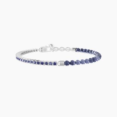 Bracciale uomo con tennis di zaffiri e sodalite blu KIDULT