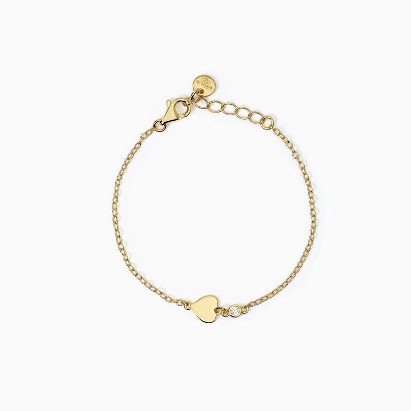 Bracciale da bambina con cuore e zircone TVB  Mabina Gioielli