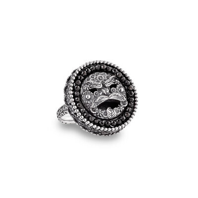 Anello con Maschera dell'Arcimboldo e Cubic Zirconia - Gerardo Sacco