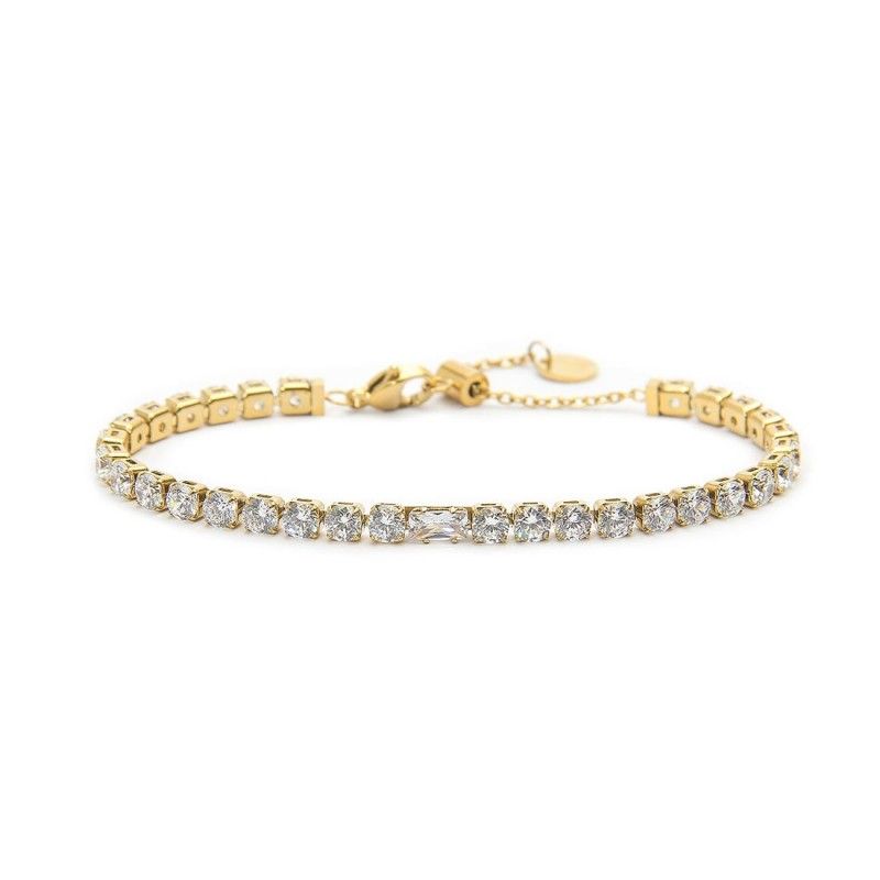 Bracciale tennis 4mm con zircone centrale Marlu' Donna