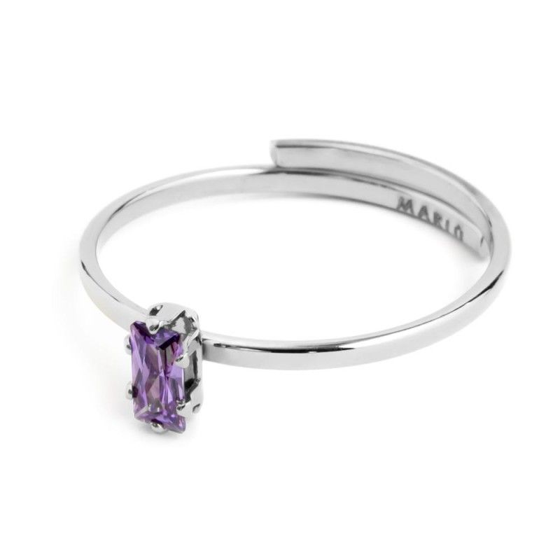 Anello con zircone baguette Marlu' Donna