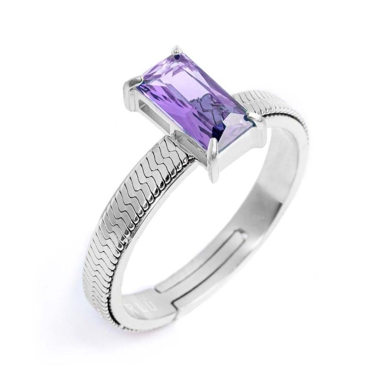 Anello con zircone baguette Marlu' Donna
