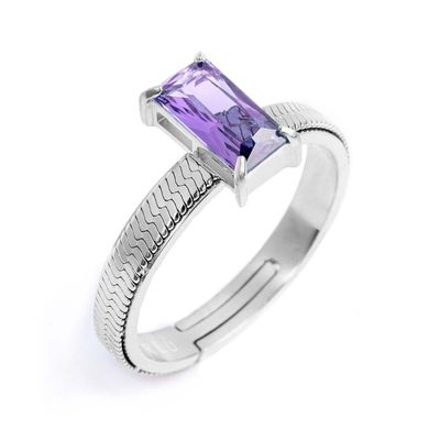 Anello con zircone baguette Marlu' Donna