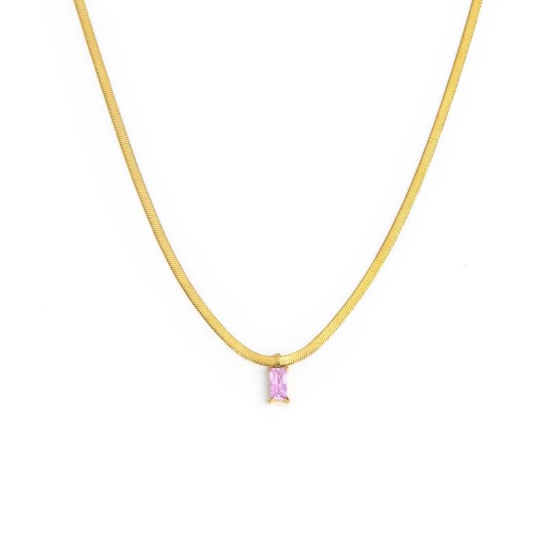 Collana catena snake con zircone baguette Marlu' Donna