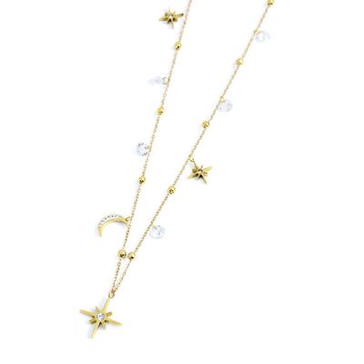 Collana lune e rosa dei venti con pendente rosa dei venti Marlu' Donna
