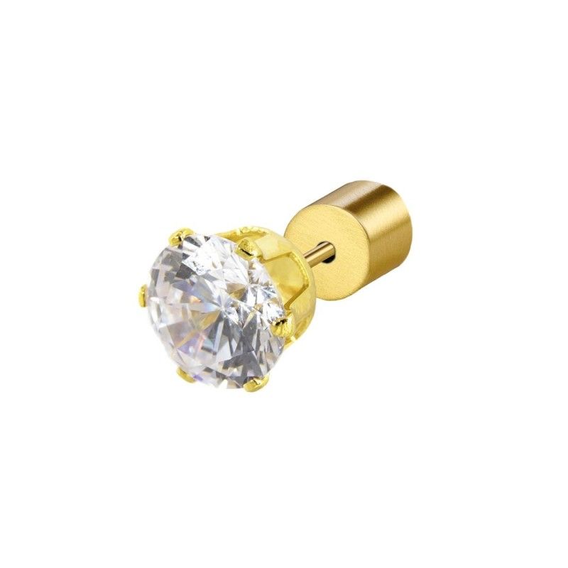 Orecchino a lobo con zircone 6mm Marlu' Donna