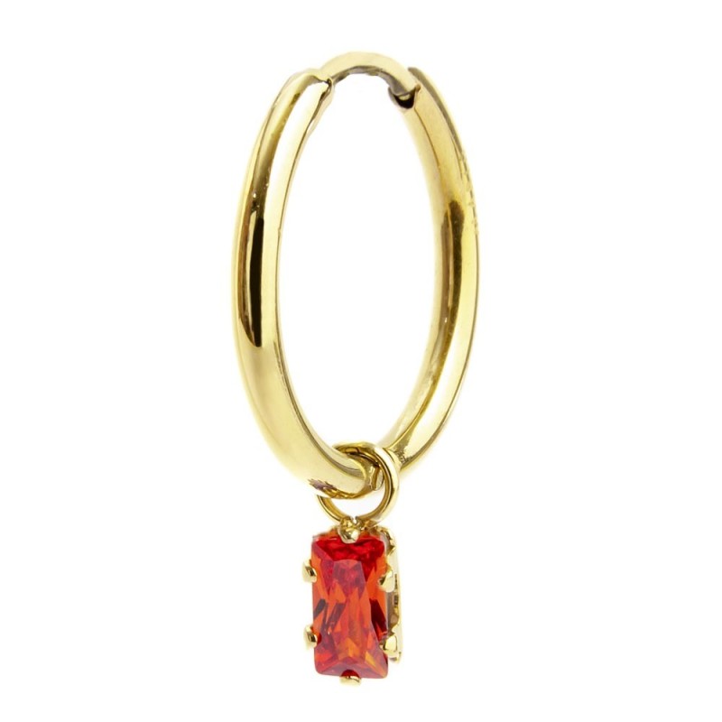 Orecchino a cerchio con zircone baguette Marlu' Donna - 2OR0090G-H