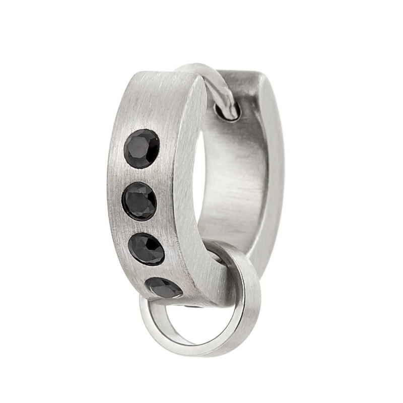 Orecchino a cerchio 14mm con anello per charm Marlu' Donna - 1OR0008ST-N