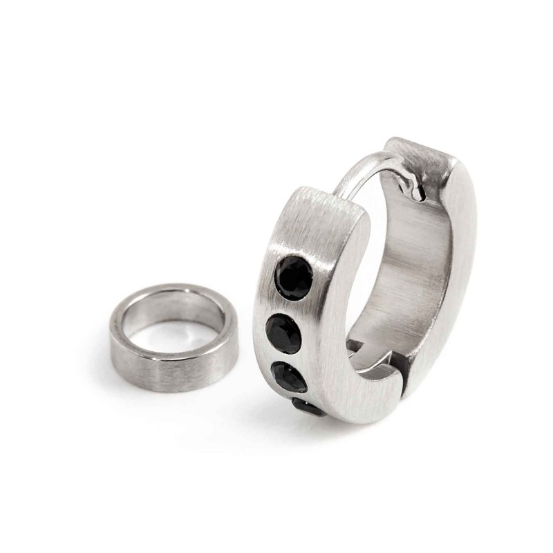 Orecchino a cerchio 14mm con anello per charm Marlu' Donna - 1OR0008ST-N