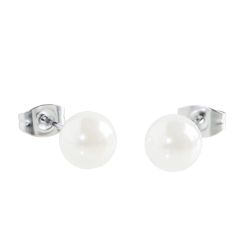Orecchini a lobo sfera 8mm Marlu' Donna - 5OR0040W-8