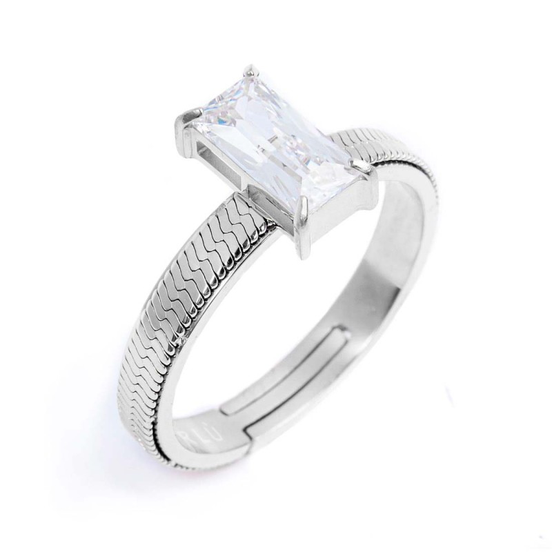 Anello con zircone baguette Marlu' Donna - 31AN0003W-S