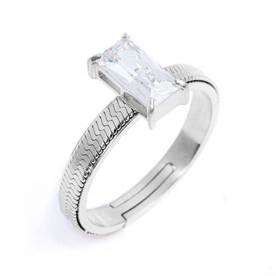 Anello con zircone baguette Marlu' Donna