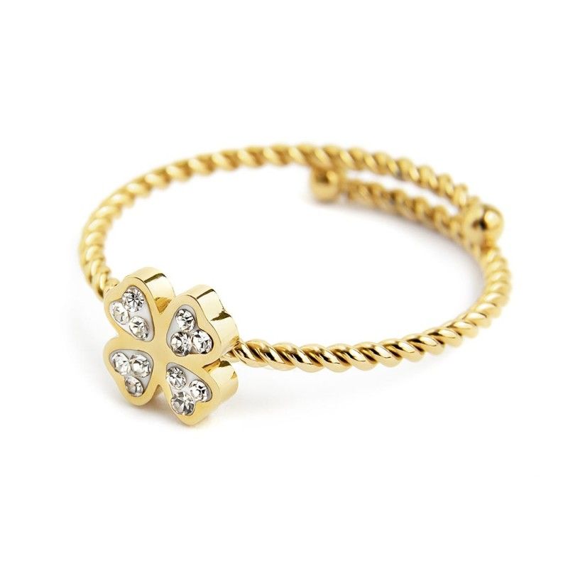 Anello quadrifoglio con cristalli Marlu' Donna