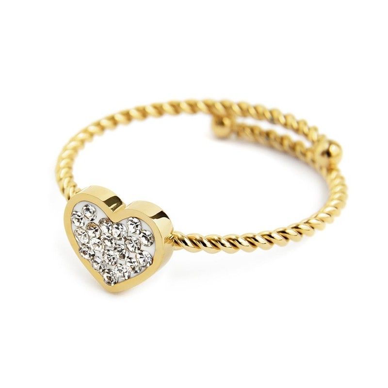 Anello cuore con cristalli Marlu' Donna