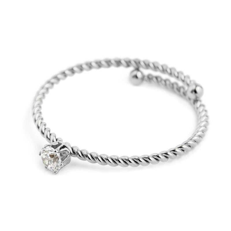 Anello con zircone 3mm Marlu' Donna