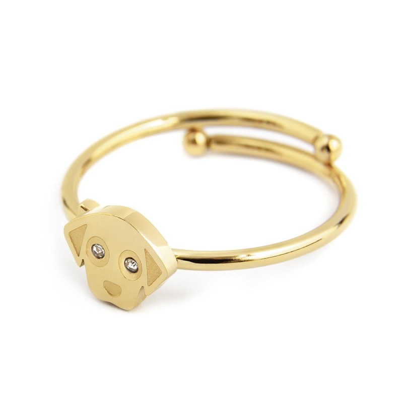 Anello cane con cristalli Marlu' Donna - 18AN053G-S