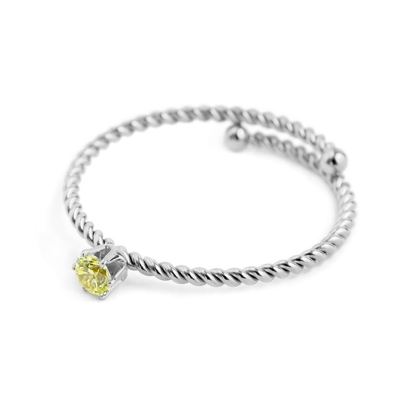 Anello con zircone 3mm Marlu' Donna - 18AN116V-S