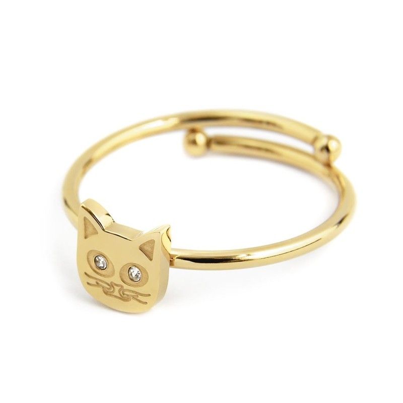 Anello gatto con cristalli Marlu' Donna