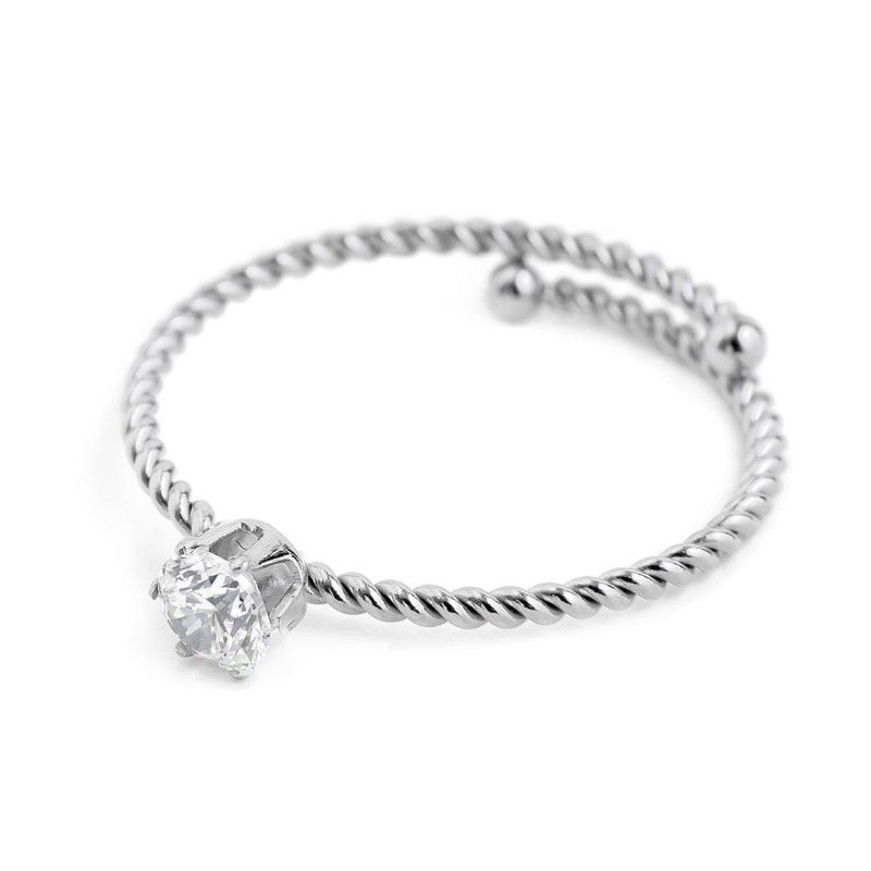 Anello con zircone 4mm Marlu' Donna