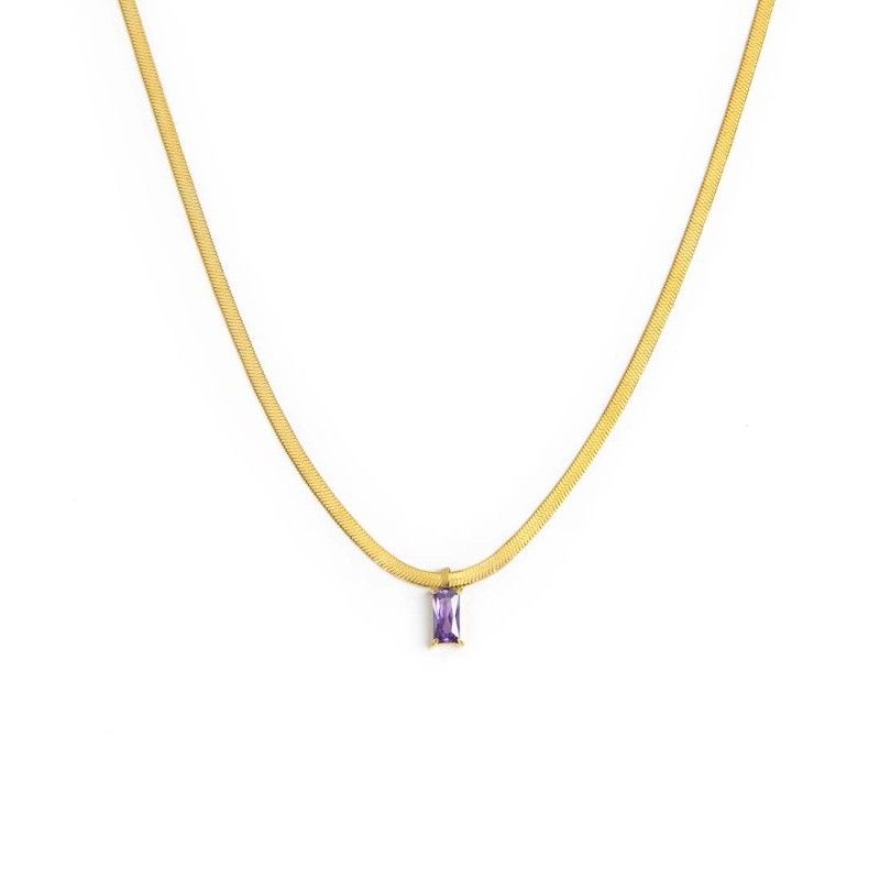 Collana catena snake con zircone baguette Marlu' Donna