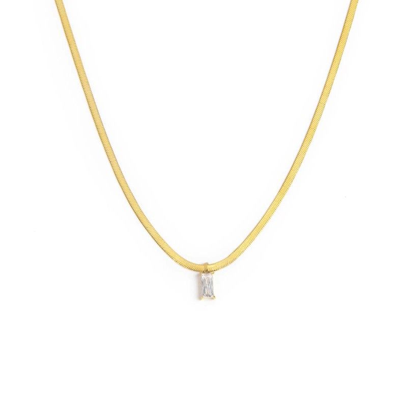 Collana catena snake con zircone baguette Marlu' Donna Collana catena snake con zircone baguette Marlu' Donna