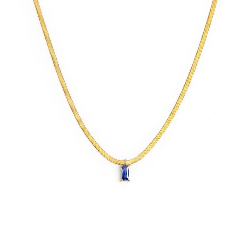 Collana catena snake con zircone baguette Marlu' Donna
