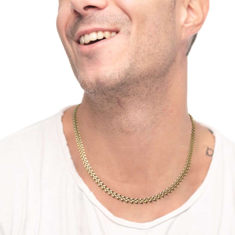 Collana catena a foglia chevron Marlu' Donna - 18CN104G