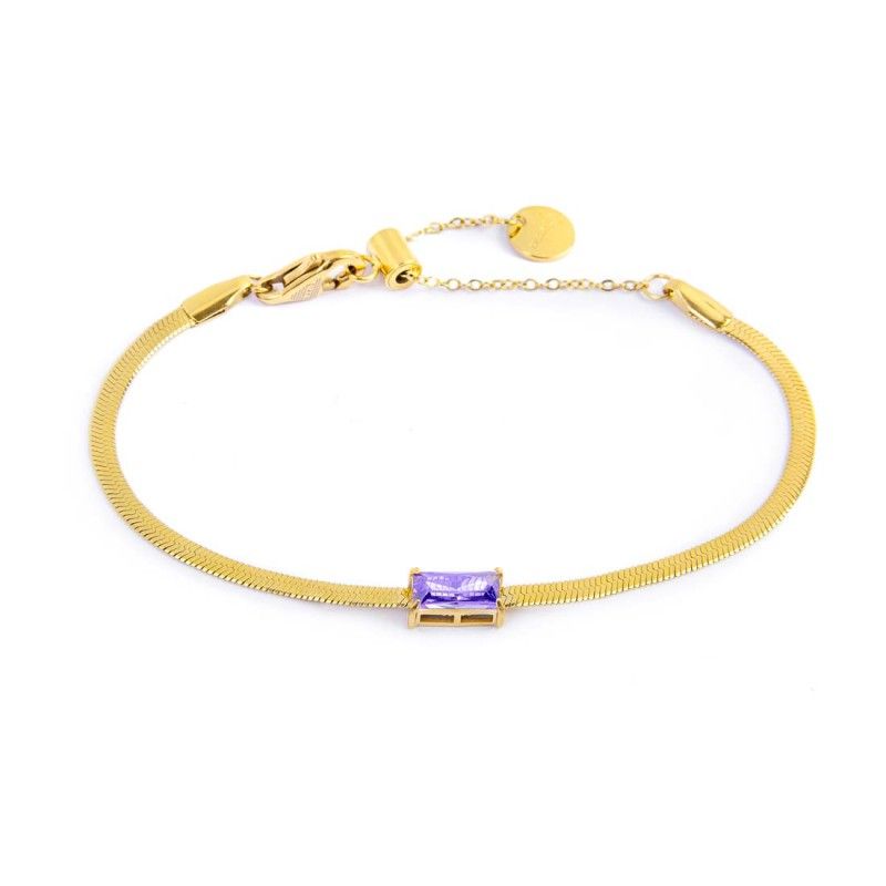 Bracciale catena snake con zircone baguette Marlu' Donna