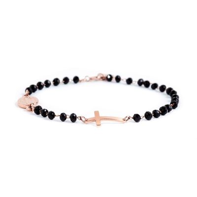 Bracciale rosario con croce Marlu' Uomo