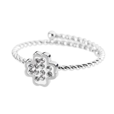 Anello quadrifoglio con cristalli Marlu' Donna
