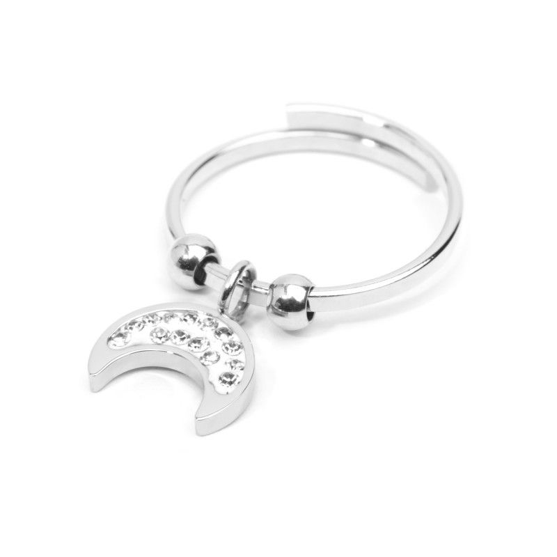 Anello luna con cristalli pendente Marlu' Donna