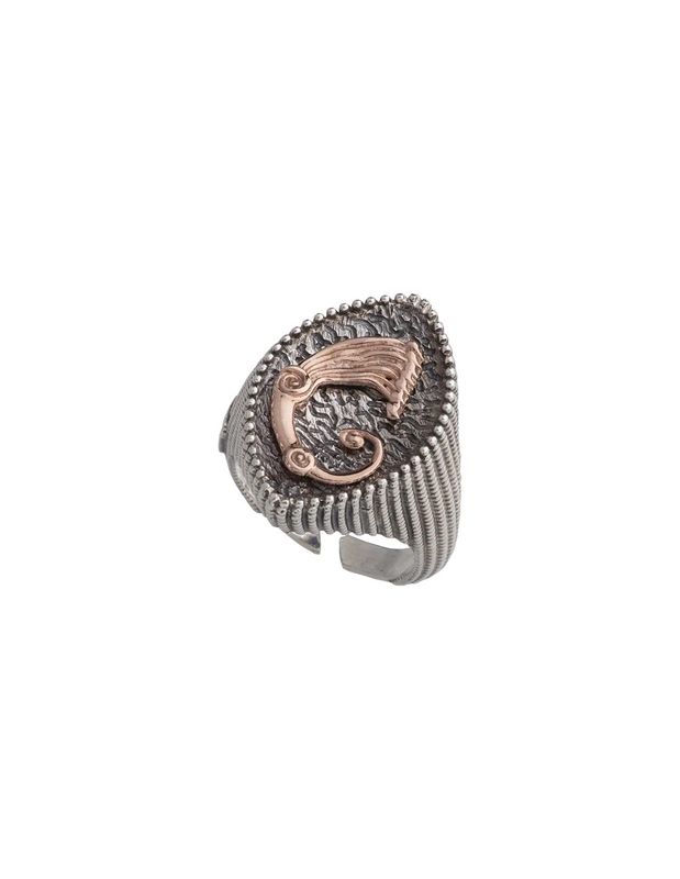 Anello Drago a spola pallinato - Spadafora Gioielli Anello Drago a spola pallinato - Spadafora Gioielli