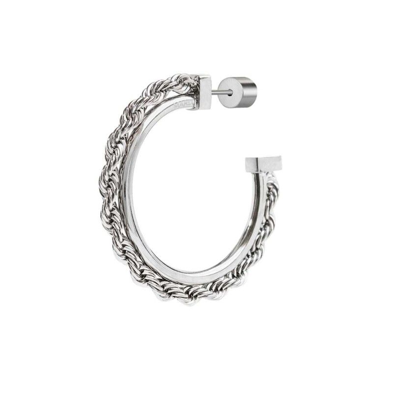 Orecchino a cerchio con catena a corda Donna Uomo Marlu'