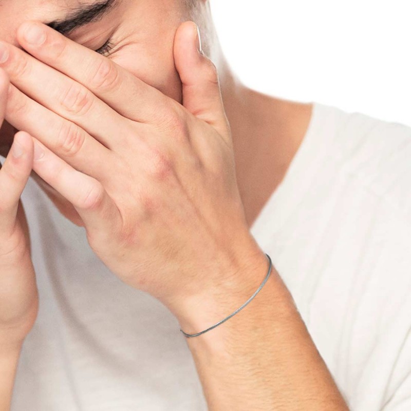 Bracciale catena snake quadrata Donna Uomo Marlu' - 33BR0044