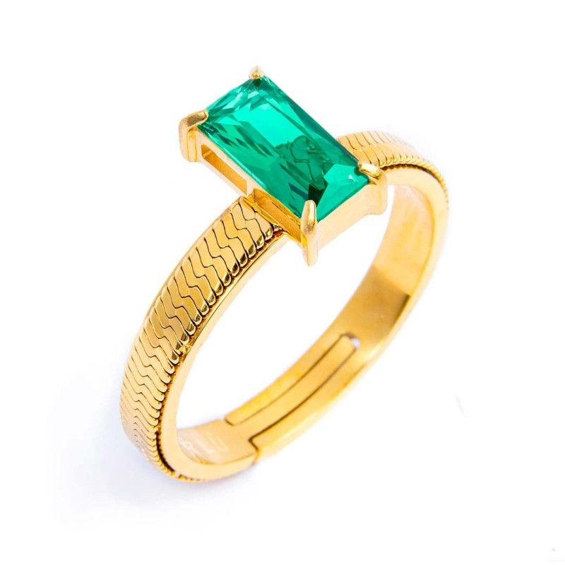 Anello con zircone baguette Donna Uomo Marlu'