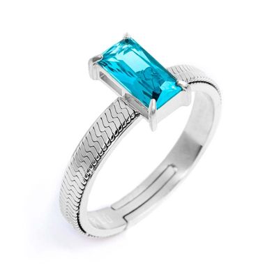 Anello con zircone baguette Donna Uomo Marlu'