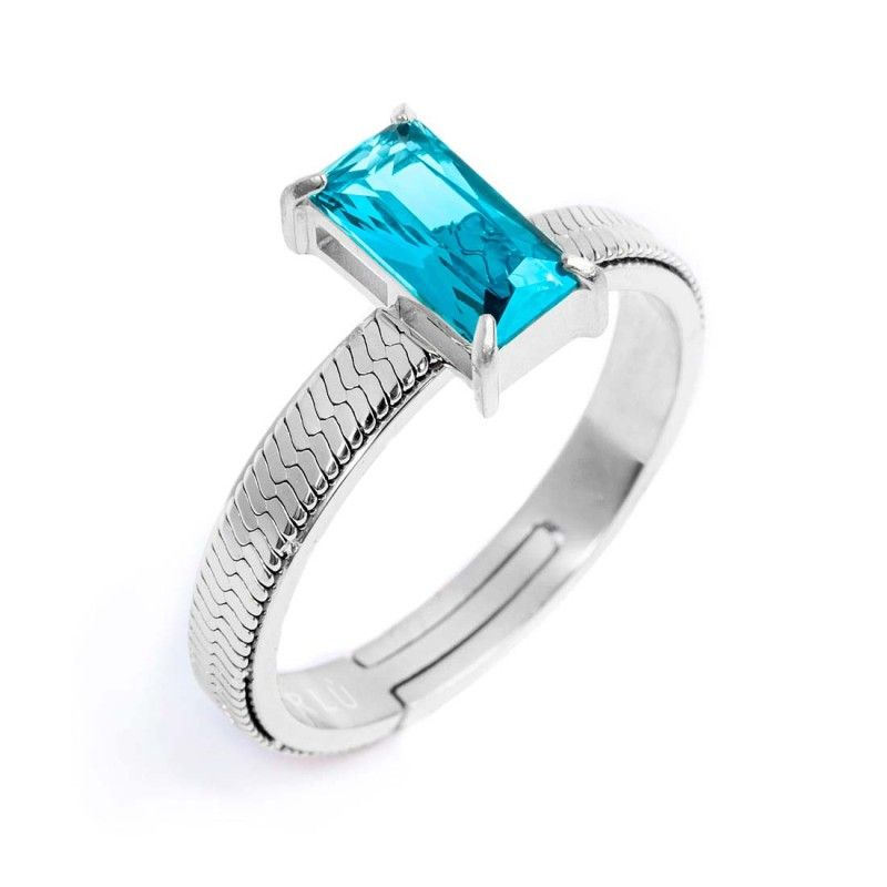 Anello con zircone baguette Donna Uomo Marlu'