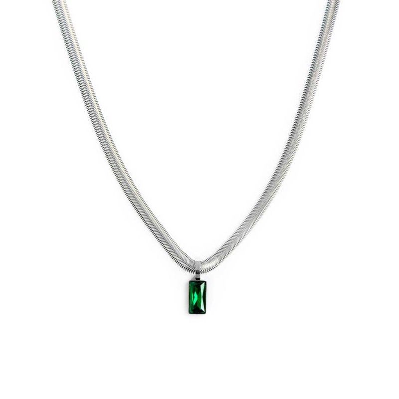 Collana catena snake cristallo baguette centrale Corta Marlu'
