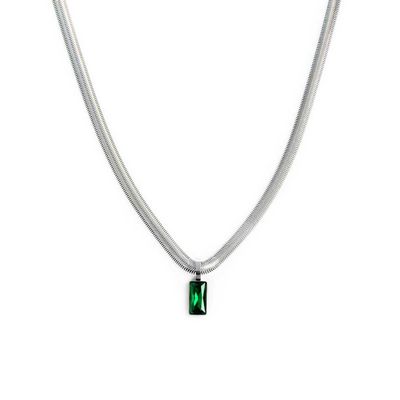 Collana catena snake cristallo baguette centrale Corta Marlu'