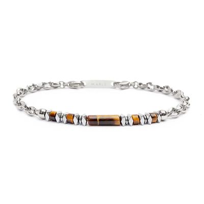 Bracciale elementi in pietra ed elementi in ematite catena marine Donna Uomo Marlu'