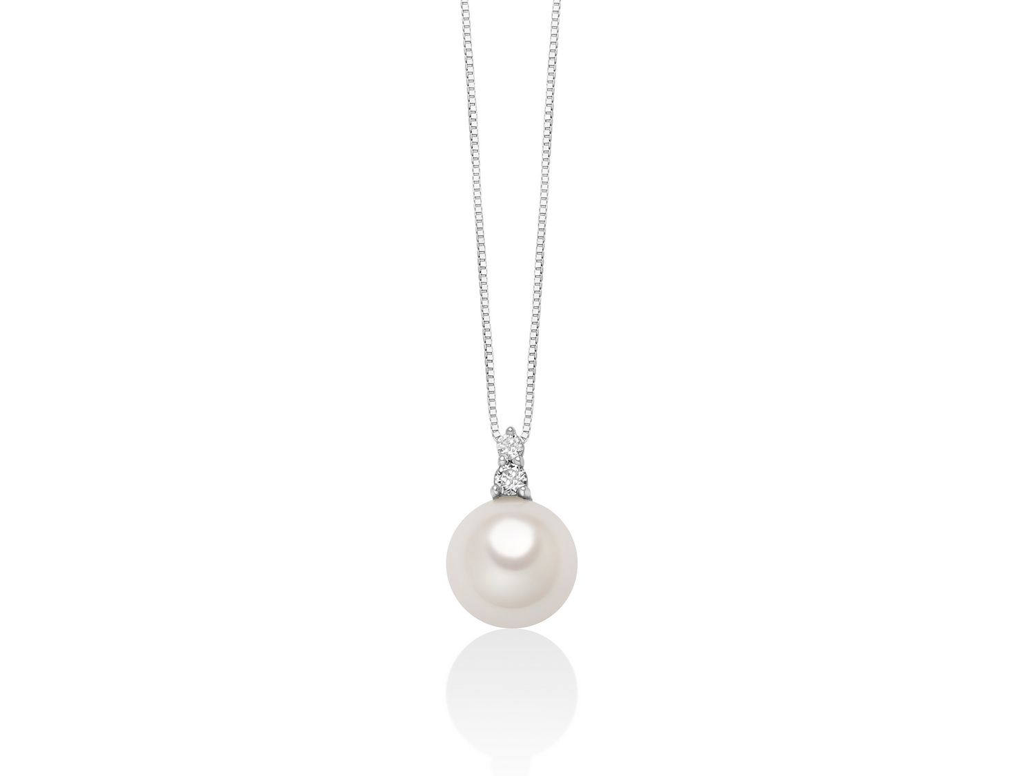 Colier Di Perle e Diamanti 8-8,5  Diamanti Miluna